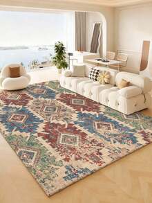 1pc Luxury Style Indoor Decorative Large Rug, New Faux Wool Washable Bottom Indoor Carpet, Living Room Rug, Sofa Rug, Bedroom Rug, Bedside Anti-Slip Mat, Room Floor Mat, Dining Kitchen Rug, Office Chair Pad, Entryway Doormat, Outdoor Picnic Blanket, Outdoor Camping Mat - Multicolor-1 - View 12