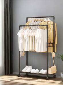 Estante multifuncional integrado para zapatos y sombreros, perchero de almacenamiento de ropa para el hogar y el dormitorio, estantería para abrigos - Zapatero y perchero integrados - Ver 2