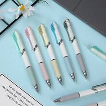5pcs/Set Soft Color Erasable Gel Pens, 0.5mm Smooth Black Ink Pen Set, Minimalist Student Stationery, Suitable For Learning, Note-Taking, Journaling, Office Supplies And Daily Writing - A - View 6