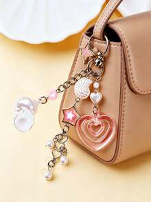 1pc Creative Summer Ocean Shell Starfish Wishing Bottle Keychain, Car Bag Pendant - Multicolor - View 3