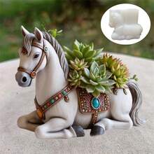 Horse Flower Pot Resin Silicone Mold Cute Horse Plant Vase Flower Pot Decorative Mold Gypsum Mold Cement Mold Concrete Mold - A - View 7