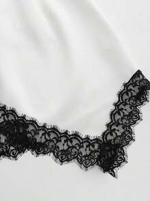 Qadelle Falda elegante y lujosa con parches de encaje, nueva para primavera/verano de mujer - Blanco - Ver 5
