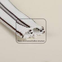 1 Pair Flat Dual-Color Polyester Shoelaces, Creative Personalized Dotted Line, Stylish Shoe Strings For Sneakers, Canvas Shoes - White - View 5