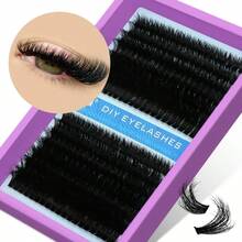 Las pestañas grueineya DIY se extienden en estilo mixto, las pestañas personales se extienden en las pestañas falsas de maquillaje DIY - rosa03-15 filas - Ver 1