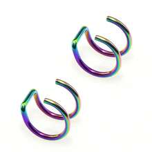 2-Piece Set Of 316L Stainless Steel, Includes Fake Earrings, Ear Clips And Lip Rings, Unisex, No Piercing Required, Ear Bone Earrings, Lip Earrings. - A1-2件-銀色 - 查看 5