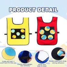 6pcs/Set Funny Sticky Ball Game Set, Includes 1 Vest, 4 Balls And 1 Storage Bag, Tossing And Chasing Sticky Ball Beanbag Throwing Game, Suitable For Family And Friends Outdoor Group Activities - Multicolor - View 5