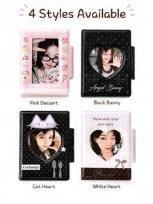 Album ảnh dạng lưới hình bướm và mèo INS Style, Album ảnh chụp nhanh 3 inch hình mèo dâu tây có nút bấm, Album lưu trữ thẻ mini Idol - nhiều màu - Xem 5