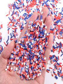 20g Pack SWEET 4th Of July Polymer Clay Nail Slices - Flag Suitable For DIY Crafts, Manicure & Nail Art, Blue White Star Flag Charms, July 4th Decorations, For Or For Business Resale - Multicolor - View 3