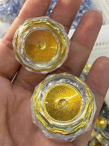 0.5g/盒 變色龍鏡面效果全息美甲粉，套裝含6件塗抹工具 - 彩色 - 查看 3
