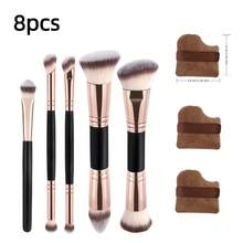 Bộ 8 cọ trang điểm hai đầu, cọ đánh kem nền, má hồng, tạo khối, phấn phủ, dụng cụ làm đẹp đa năng. - Nhiều màu - Xem 9