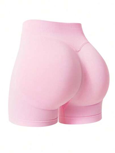 Short de sport sans couture pour femmes, levage des fesses, pour la gym, rose, été