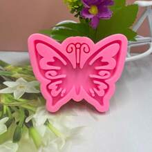 1pc Rose & Butterfly Silicone Mold For Candle, Aromatherapy Stone, Home Decor Candle Ornament - Pink - View 1