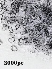 [Quantity Options] Pcs/Pack Women's Colorful Hair Ties, Transparent/Black Mixed Mini Elastic Bands, Disposable Small Rubber Bands, Minimalist Solid Color Hair Accessories, Suitable For Ponytail, Wedding Hairstyles, Ponytail Holders, Hair Ties, Rubber Bands, Hair Ties, Hair Ties For Summer Hairstyles, Beach Hairstyles, Hair Styling Tools Scrunchie - Black+Transparent - View 14