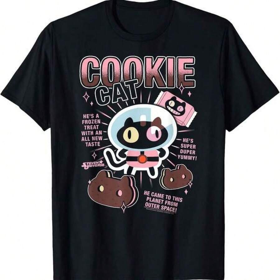 Steven Universes Cookie Cat Frozen Treat Cartoon T-Shirt - 黑色 - 查看 1