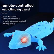Remote Control Wall Climbing Lizard Electric Toy, Realistic Gecko With Lights, Infrared Remote Control, Gift For Boys, Christmas/Birthday Gift - Multicolor - View 6