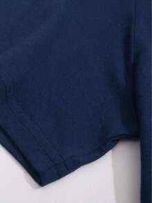 Nueva camiseta casual oversized para mujer con un diseño de perro con la cabeza inclinada. - azul real - Ver 4