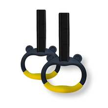 Adjustable Bear-Shaped Gymnastic Ring Set, Home Swing Rings, Indoor And Outdoor Multi-Function Training Rings, Playground Expansion, Non-Slip Grip Hanging Rings - Yellow - View 6