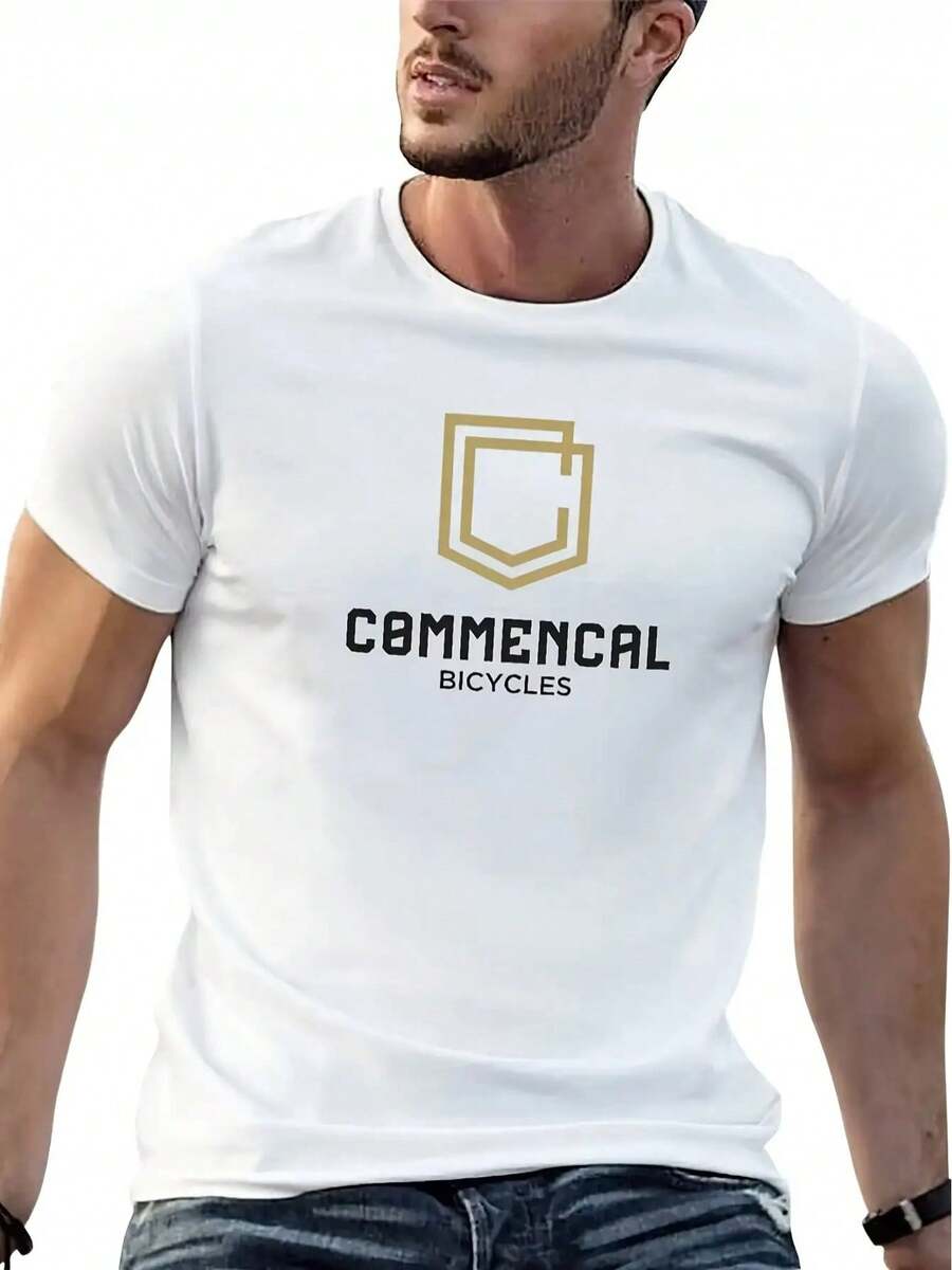 Camiseta con Logo Commencal, ropa bonita para hombre, camiseta, ajuste cómodo, ropa de cultura popular, diseño elegante, material duradero, camiseta estampada, adecuada para entusiastas del streetwear y amantes de la ropa casual, fácil de cuidar, camiseta estampada, adecuada para entusiastas del estilo urbano, bienvenidos a comprar. - Blanco - Ver 1