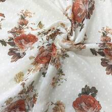 YijiaNvz  Vestido elegante de mujer con cuello en V, manga de pétalo con lunares y cintura con lazo, primavera/verano - Albaricoque - Ver 6