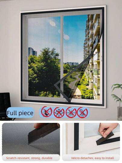 Màn chống muỗi trong suốt độ nét cao, không cần khoan, tự dính, lưới mật độ cao, thích hợp cho phòng ngủ, ban công, sử dụng đa năng.