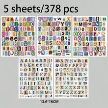 378pcs Vintage Letter Stickers Suitable For Planner, Diary And Notebook - Includes 4 Sheets Of A-Z Uppercase And Lowercase Letter Stickers, Matte Paper Material/DIY Decoration Supplies, Asymmetrical Cut Design, Specially Made For Planner And Notebook Decoration - Sticker - View 17
