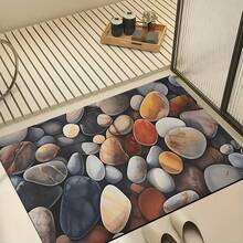 1 buah Dekorasi Rumah, Karpet Silika Gel Bermotif Kerikil, Mudah Dibersihkan, Persegi Panjang Cetak 3D, Cocok untuk Pintu Masuk, Ruang Tamu, Dapur, Kamar Tidur, Lorong, Kamar Mandi, Ruang Cuci - Karpet Poliester, Cocok untuk Dekorasi Rumah Dalam dan Luar Ruangan - MultiWarna - View 2