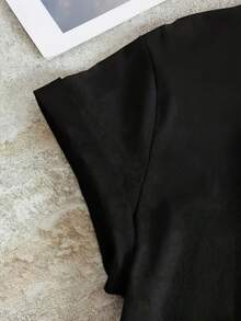 Camiseta de mujer para primavera y verano - Negro - Ver 3