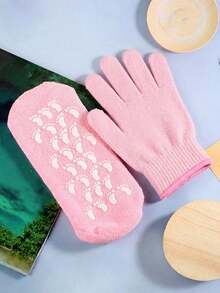 1 Set Silicone Protective Moisturizing Exfoliating Foot Mask Covers, Waterproof Anti-Cracking Foot Sleeves, Moisturizing Skin-Softening Whitening Hand & Foot Gloves Socks, Hand & Foot Anti-Dryness Cracking Set, Silicone Moisturizing Beauty Gloves, Moisturizing Socks, Skincare Socks, Beach Socks - Multicolor - View 4