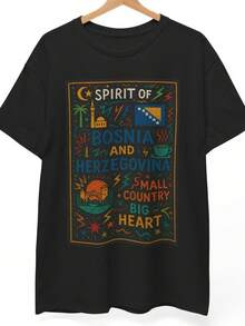 Camiseta Bosnia y Herzegovina Unisex | Camiseta gráfica vintage de Sarajevo | Camiseta de orgullo patrimonial Genial regalo para amantes de la cultura y el alma bosnia Unisex - Negro - Ver 1