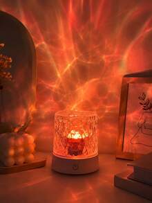 1 pieza Luz de cubo RGB Aurora de 16 colores, lámpara de proyección de ondas de agua alimentada por USB, con control remoto y control táctil, luz nocturna ambiental LED regulable, adecuada para dormitorio, sala de estar, fiesta, bar, restaurante y decoración del hogar - luz policromática - Ver 11