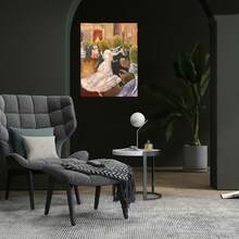Lienzo artístico 2D plano con marco, divertida imagen de pepino bailarín, impresión impresionista para decoración de pared en cocina, sala de estar, oficina en casa y más, decoración para fiestas de cumpleaños, regalo para el Día de la Madre, Año Nuevo, Pascua, Ramadán, decoración de pared para oficina en sala de estar, regalo perfecto y decoración de pared - Enmarcado - Ver 2