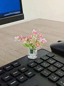 3件/套，或1件 [隨機款式] 可愛花瓶套組桌面裝飾，減壓公仔配件，迷你桌面裝飾，電腦螢幕、辦公空間返校房飾家居裝飾飾品家居微縮小物 - 花束 - 查看 7