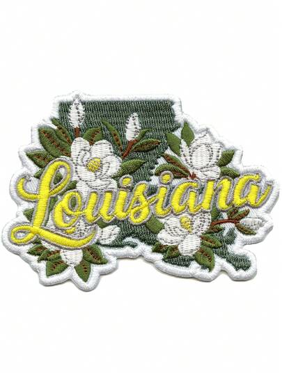 1 miếng vá thêu hình hoa mộc lan, biểu tượng tự hào về quê hương Louisiana, có thể ủi lên quần áo.