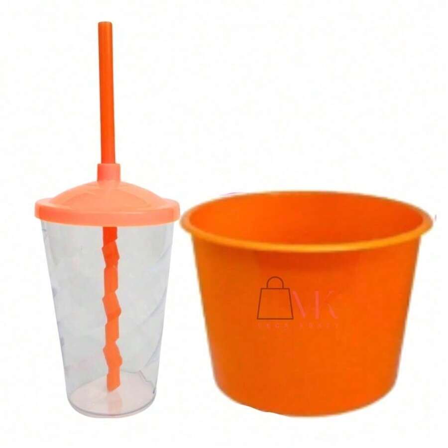 Souvenir Kit: 20 Popcorn Buckets (1.5 L) + 20 Cups (400 ML) - 水晶/橙色 - 查看 1
