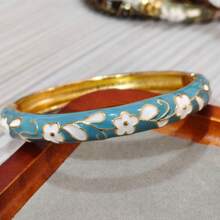 Brazalete de alta calidad con flor pequeña de esmalte cloisonné - Exquisitas florecillas - Ver 2