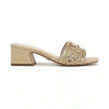 Sam Edelman Women's Waylon Block-Heel Slide Sandals |  | Women Flip-Flops - 琥珀金編織 - 查看 2