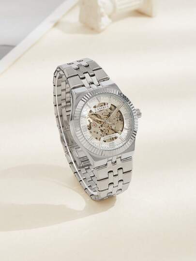  CASIRUI Automatic Mechanical Stainless Steel Strap Men's Watch