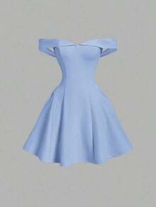Vestido mini de mujer de unicolor con lazo y espalda descubierta - Granate - Ver 8