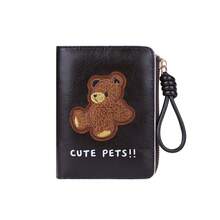 CarrKen 1 pieza Cartera corta versátil y exquisita para mujer con patrón de oso, estilo retro europeo & americano, multifuncional y de múltiples compartimentos, nueva, para adolescentes - Multicolor - Ver 20
