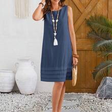 guangzhougaolangshangmao  Vestido casual de tirantes sólido para mujeres en verano - Blanco - Ver 7