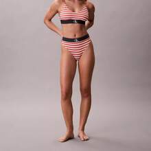Graphic Monogram Microfiber Stretch Unlined Bralette Underwear  Women  Bras + Bralettes QF8814 - Stripe Acorn Orange - View 3