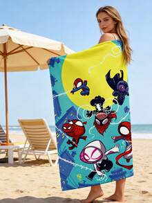 Khăn tắm bơi và chăn đa năng chủ đề Marvel, chất vải mềm mịn thân thiện với da, thấm hút nhanh, nhanh khô, không rụng sợi, không phai màu, in hình nhân vật kinh điển Spider-Man và Iron Man - Nhiều kiểu dáng - Xem 2