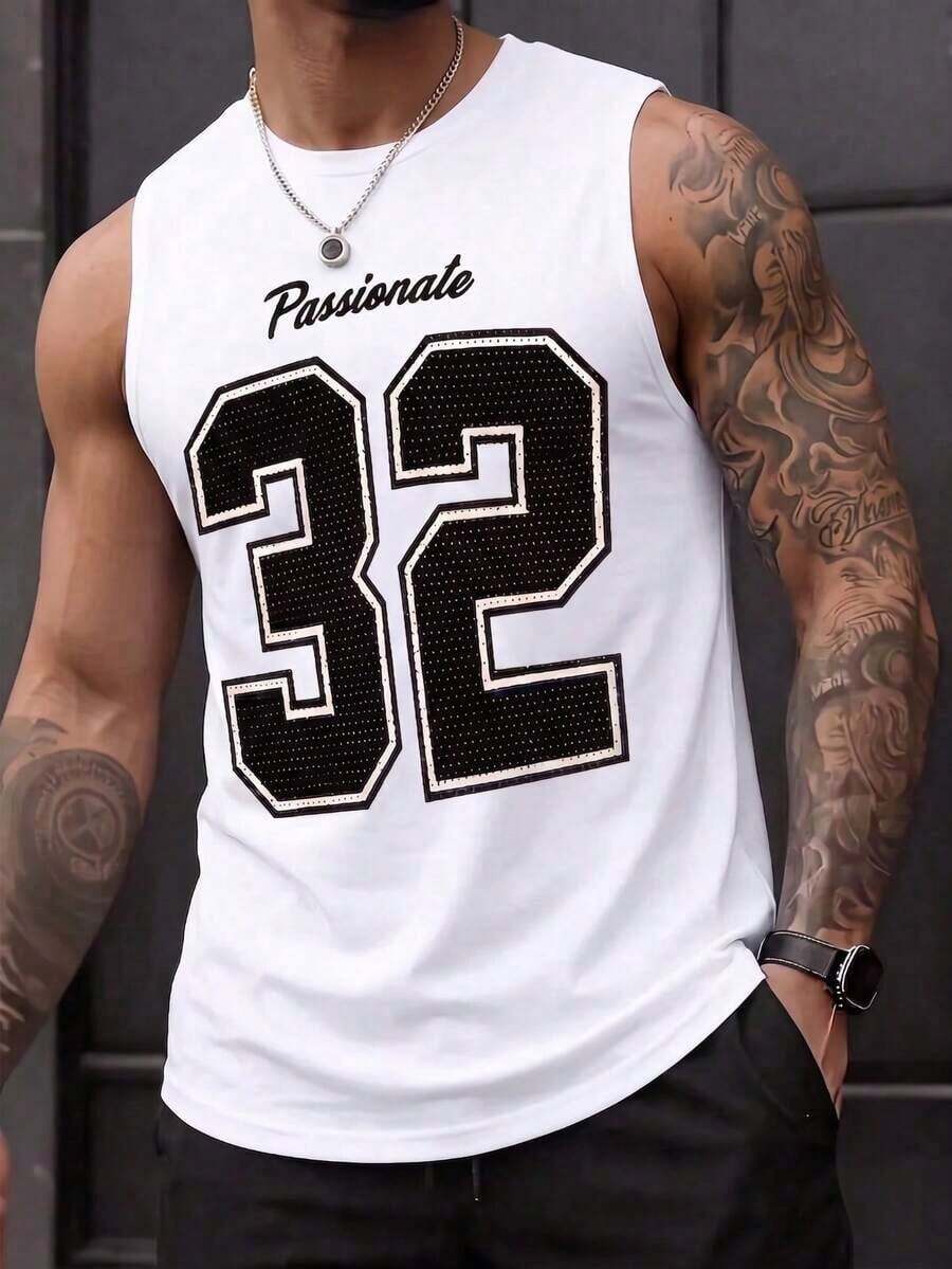 Camiseta de manga corta con cuello redondo y diseño sencillo para hombres - Blanco - Ver 1