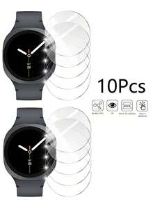 10 Pieces Of Tempered Glass Screen Protector Film, Transparent Glass Cover Screen Film, Compatible With Samsung Watch5 40mm Watch5 44mm 5 Pro 45mm Watch3 41/45mm Gear S1 Active Gear S2 Gear S3 Gear Sport Gear S4 WATCH Galaxy 42mmWATCH Galaxy 46mmwatch Galaxy3 41mm Watch Galaxy3 45mm Watch4 40mwatch4 44mm Classic4 42mm Classic4 46mm Watch6 40mm Watch6 44mm - Multicolor - View 1