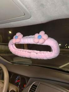 1pc Flowers Plush Rearview Mirror Cover, Protective Rearview Mirror Decoration Cover, Anti-Collision Protection Cover For Car,Car Decoration, Car Accessories - 2 Flowers Separated - View 13