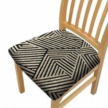 2/4/6 pezzi Coprisedili elasticizzati con motivo a righe, adatti per la decorazione della casa, soggiorno, sala da pranzo, giardino, hotel, eventi, in materiale poliestere lavabile, protezione per sedili di sedie - Multicolore - Visualizzare 4