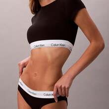 Calvin Klein Calvinklein Icon Cotton Modal Lightly Lined T-Shirt Bralette Underwear  Women  Bras + Bralettes QF8495 - 黑色 - 查看 4