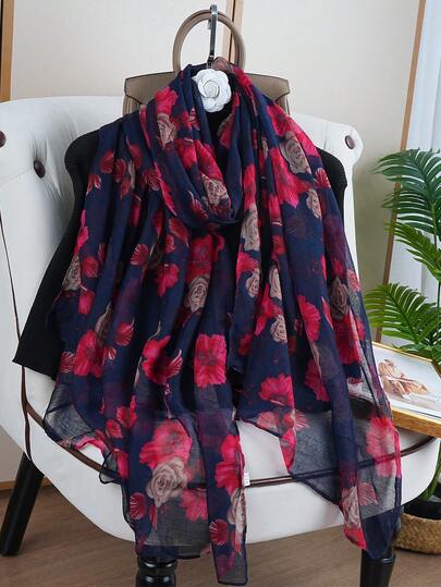 1pc 80*180CM Luxury Scarf, Versatile Outdoor Popular Long Scarf, Travel Scarf, Fashion Headscarf, New Printed Shawl For Women