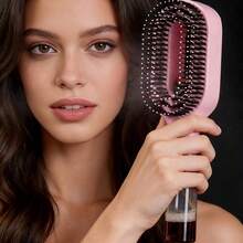 Peine rociador 2 en 1 con decoración de strass, tanque de agua incorporado para hidratación, apto para cabello húmedo/seco, anti-enredos para cabello ondulado/liso, accesorios para el cabello - Multicolor - Ver 15