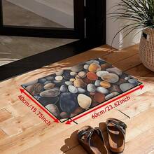 1 buah Dekorasi Rumah, Karpet Silika Gel Bermotif Kerikil, Mudah Dibersihkan, Persegi Panjang Cetak 3D, Cocok untuk Pintu Masuk, Ruang Tamu, Dapur, Kamar Tidur, Lorong, Kamar Mandi, Ruang Cuci - Karpet Poliester, Cocok untuk Dekorasi Rumah Dalam dan Luar Ruangan - MultiWarna - View 13